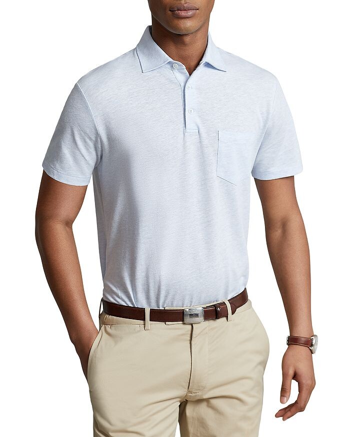 

Рубашка поло узкого кроя из хлопка и льна на заказ Polo Ralph Lauren