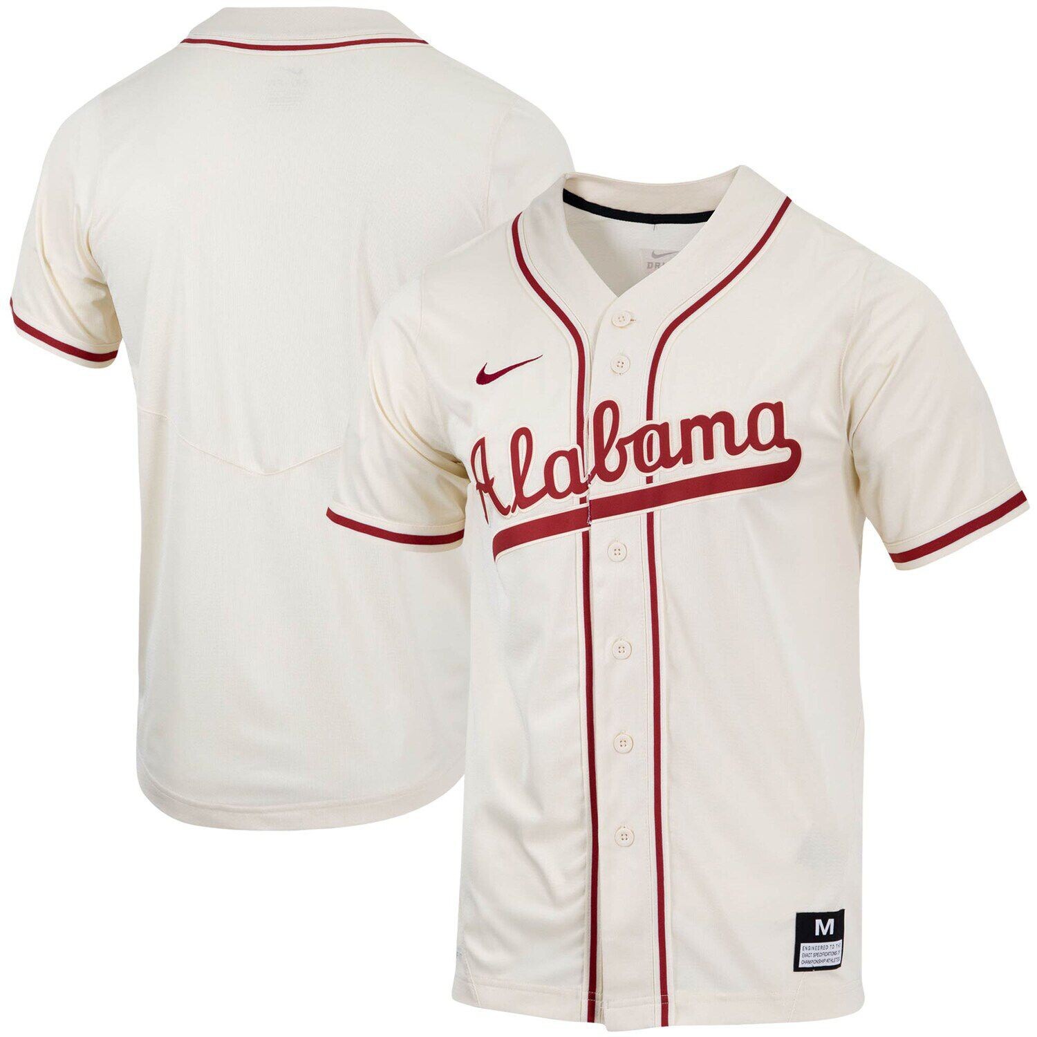 

Мужская бейсбольная майка на пуговицах из натурального материала Alabama Crimson Tide Replica Nike