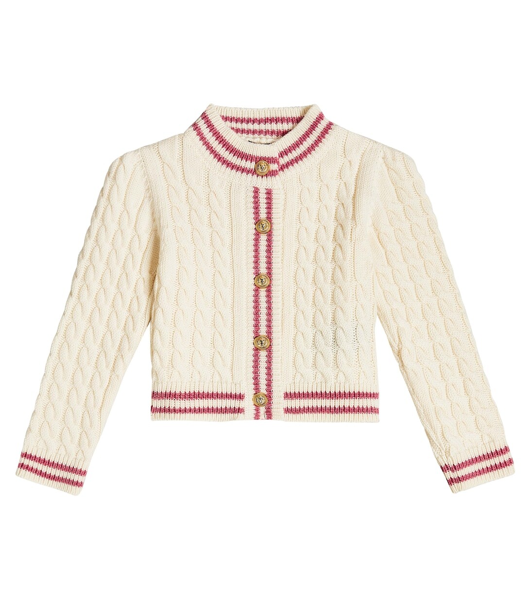 

Кардиган вязания косами из шерсти Balmain, нейтральный