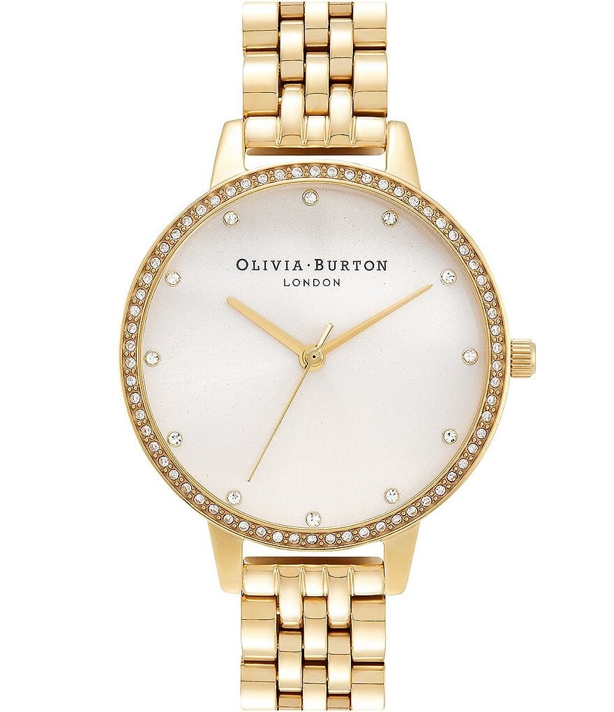 

Классические часы Olivia Burton с золотым браслетом с блестящим безелем, золотой