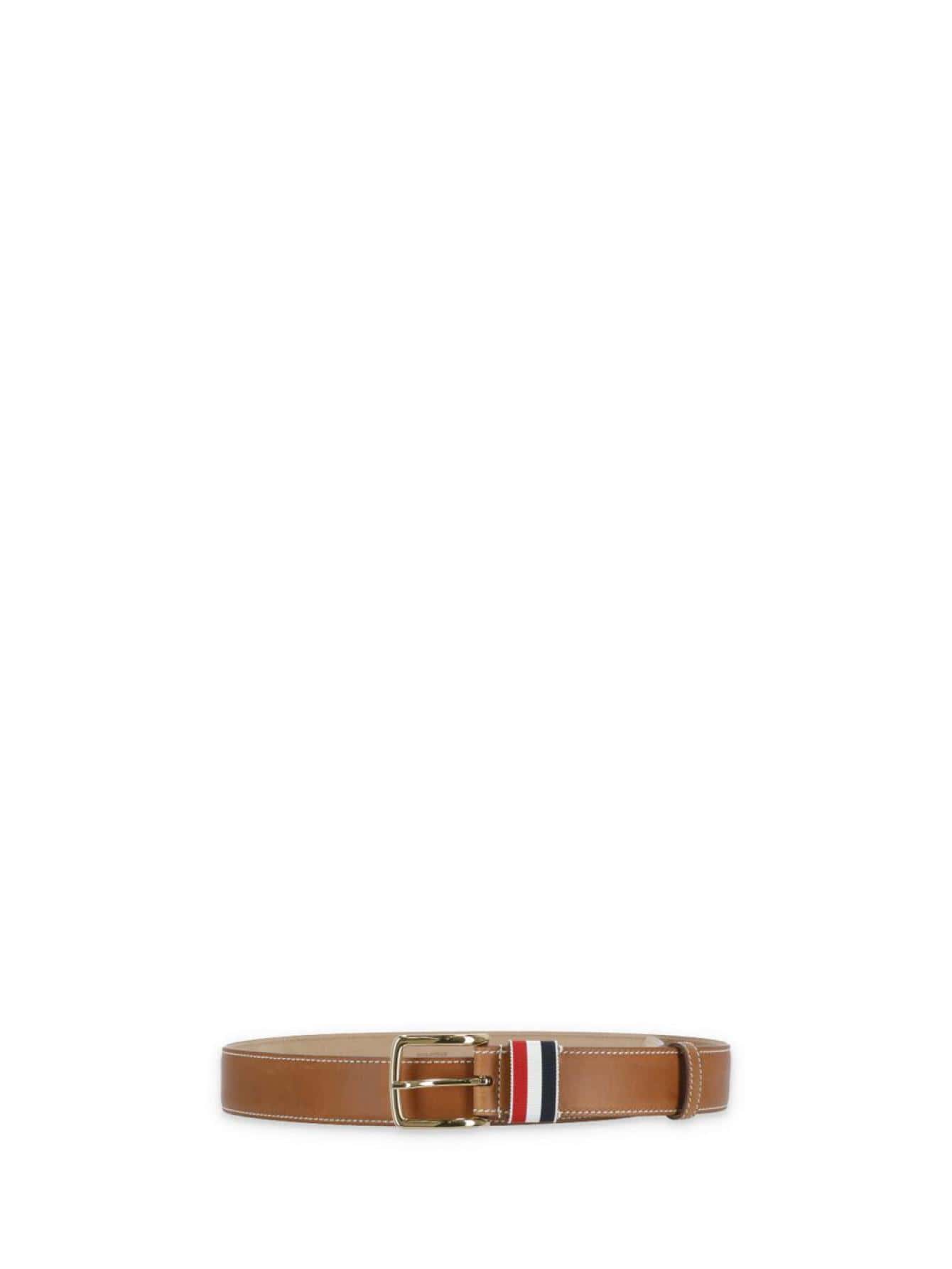 Ремень мужской Thom Browne BROWN MCX039AL0044255, коричневый gours genuine leather belts men high quality golden buckle jeans belt cowskin casual belts business belt cowboy waistband pdm006