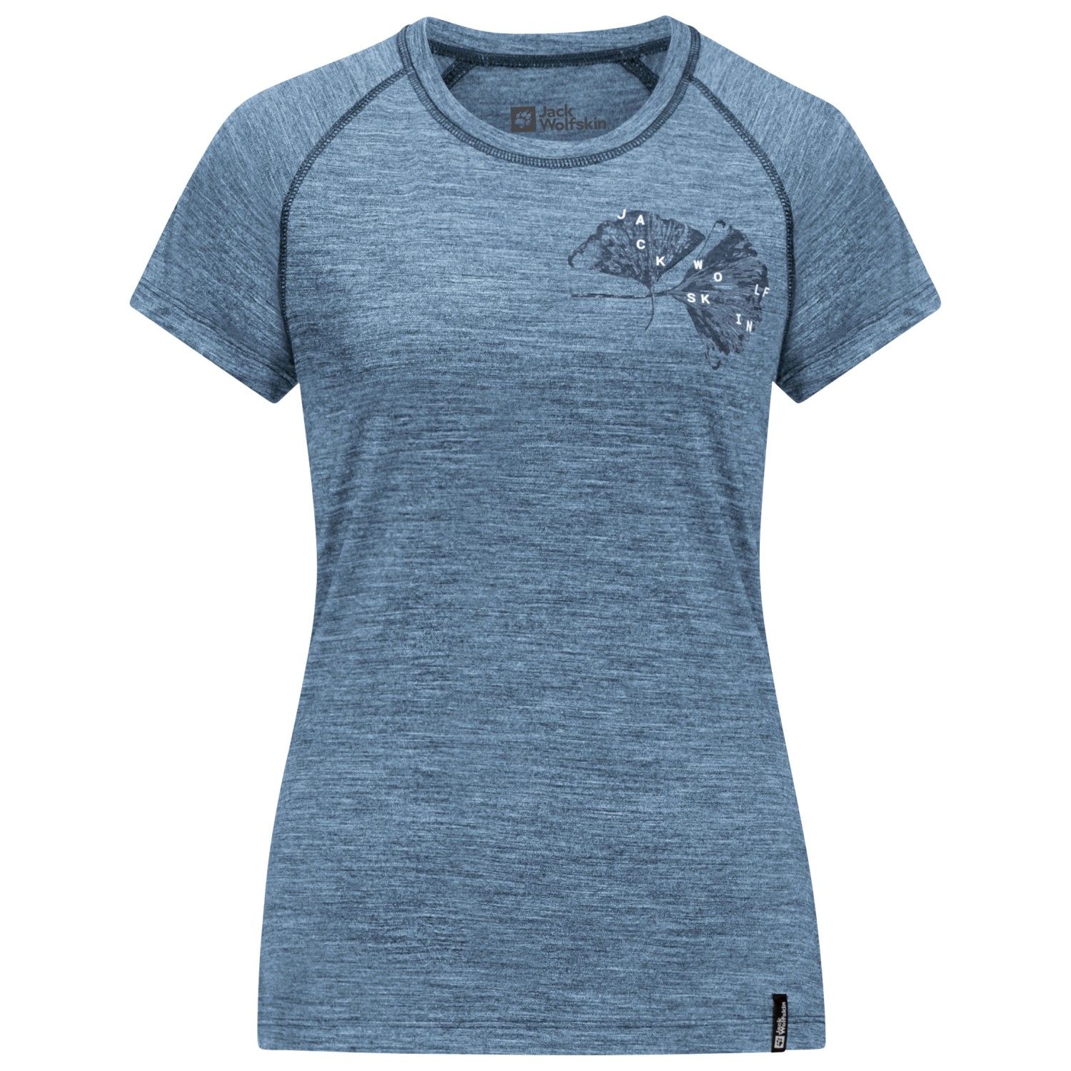 Рубашка из мериноса Jack Wolfskin Women's Kammweg Graphic S/S, цвет Elemental Blue