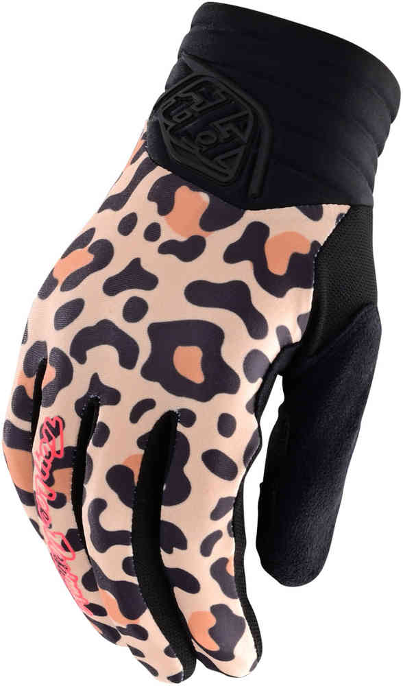 цена Роскошные леопардовые женские перчатки для мотокросса Troy Lee Designs, карамель