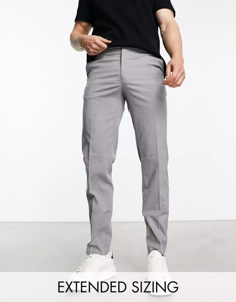 Серые узкие элегантные брюки ASOS