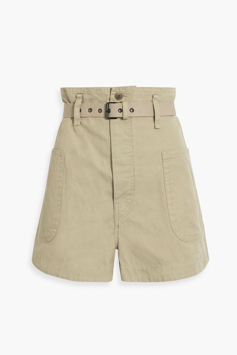 

Шорты из хлопка и льна с поясом ISABEL MARANT ÉTOILE, бежевый