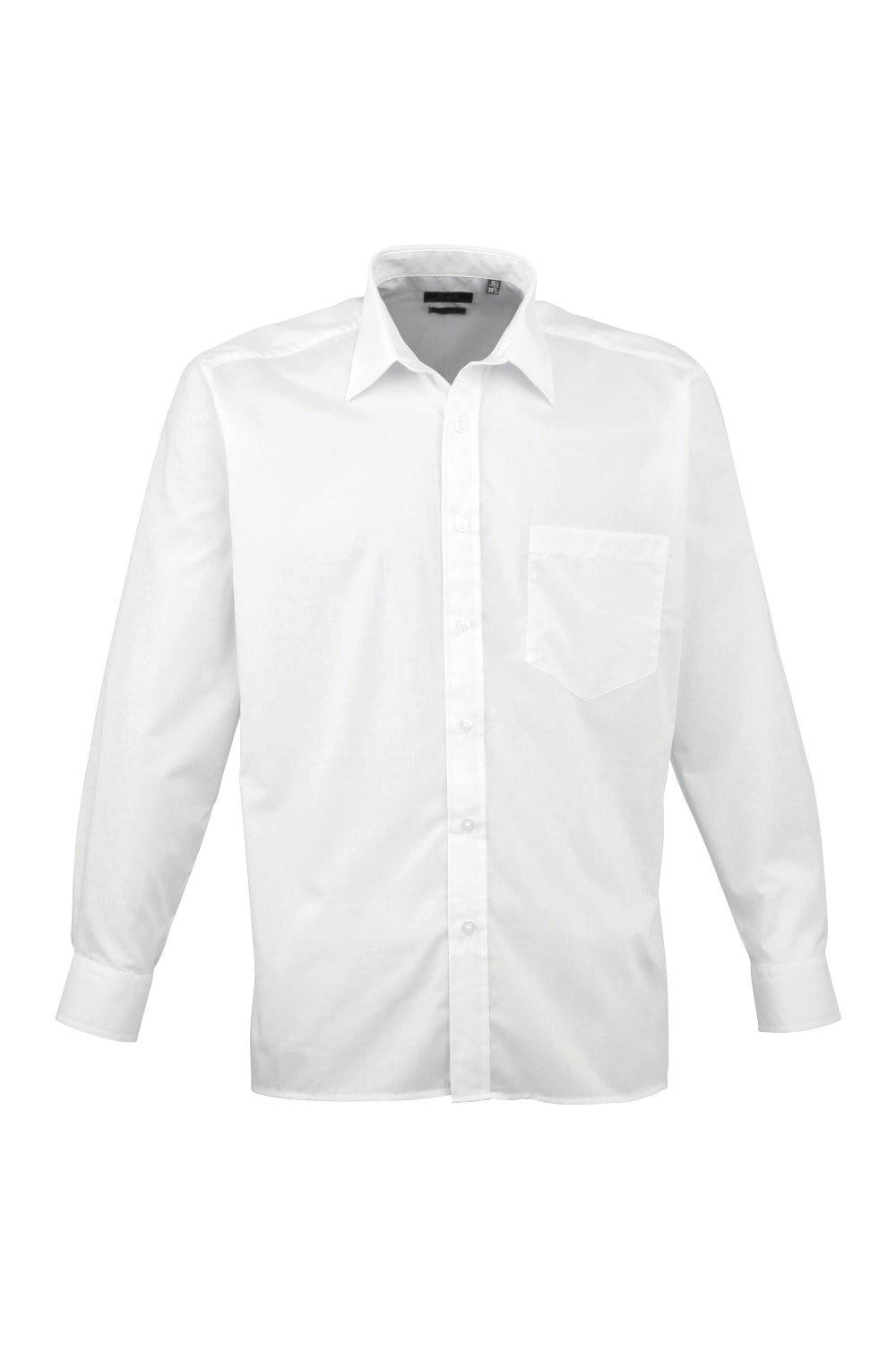 Простая рабочая рубашка из поплина с длинными рукавами Premier, белый