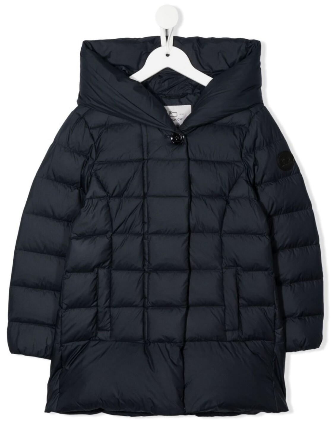 

Woolrich Kids пуховик с нашивкой-логотипом, синий