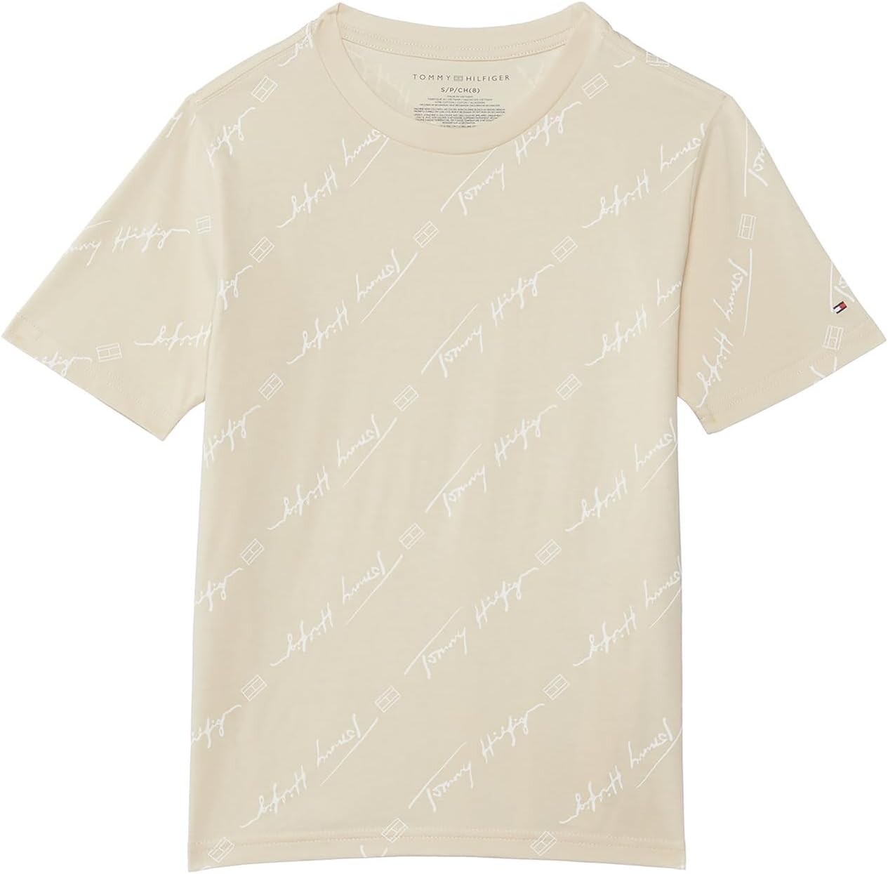 

Футболка Tommy Hilfiger Kids Angled Script Short Sleeve T-Shirt, цвет Fog