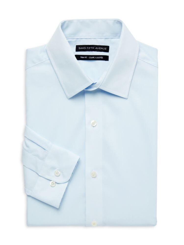 Однотонная классическая рубашка с отделкой Saks Fifth Avenue, цвет Light Blue