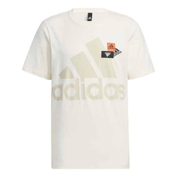 Футболка Men's adidas Alphabet Logo Printing Casual Round Neck Short Sleeve White T-Shirt, белый