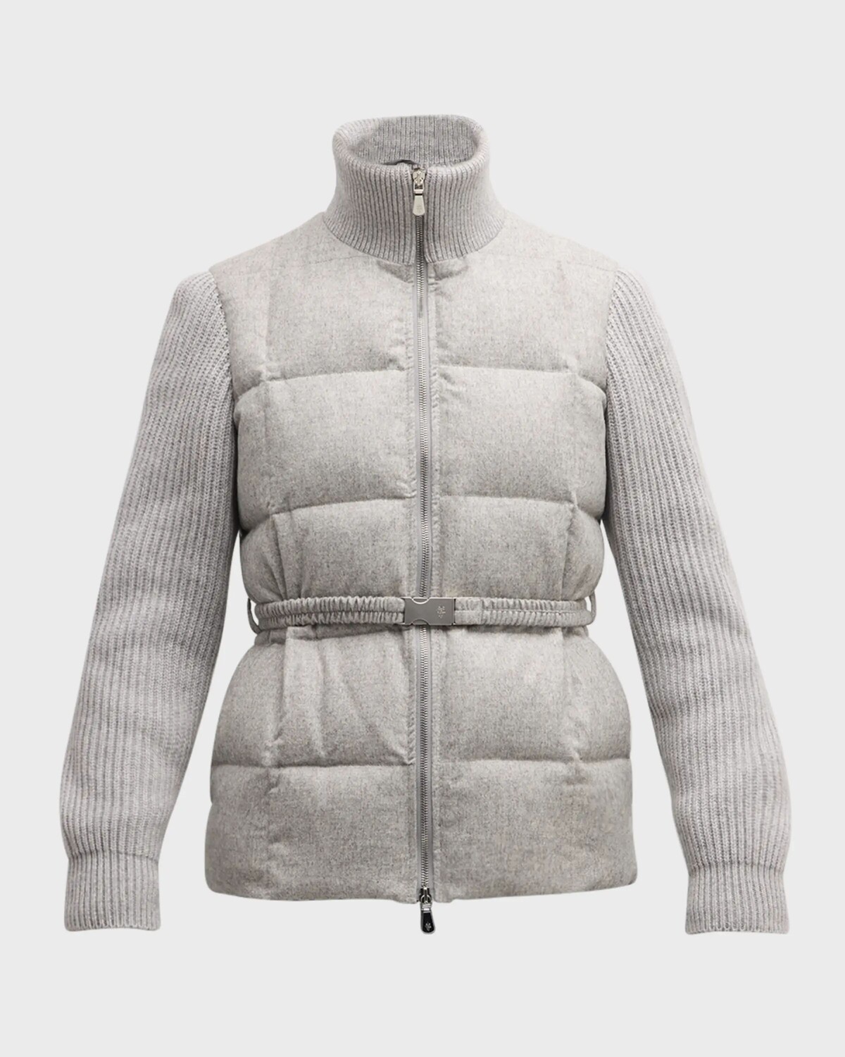 

Утепленная куртка с воротником-стойкой Eleventy, цвет Light Gray Melange