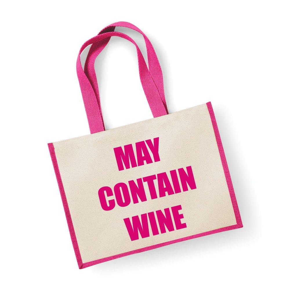Большая розовая джутовая сумка может содержать вино 60 SECOND MAKEOVER, розовый