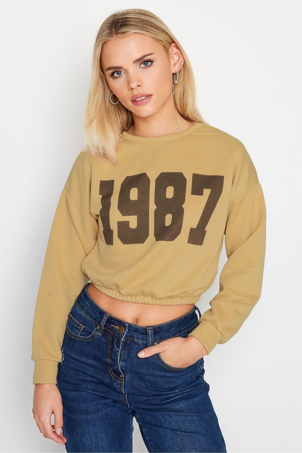 

Свитер 1987 г Круглый вырез с манжетами PixieGirl Petite