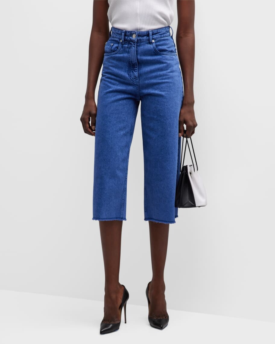 

Укороченные брюки-кюлоты из переработанного денима Moschino Jeans