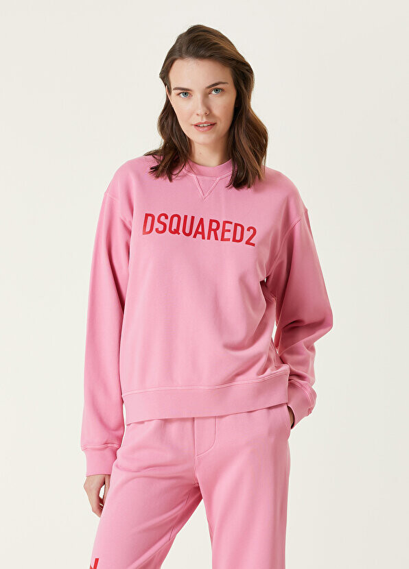 

Розовый свитшот с логотипом Dsquared2