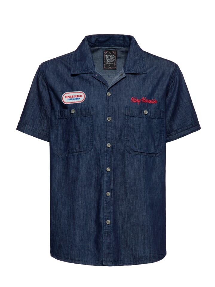 

Рубашка King Kerosin Workwear Speed Kings, цвет denim