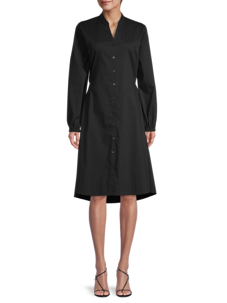 Платье-рубашка миди с вырезами Donna Karan New York, черный