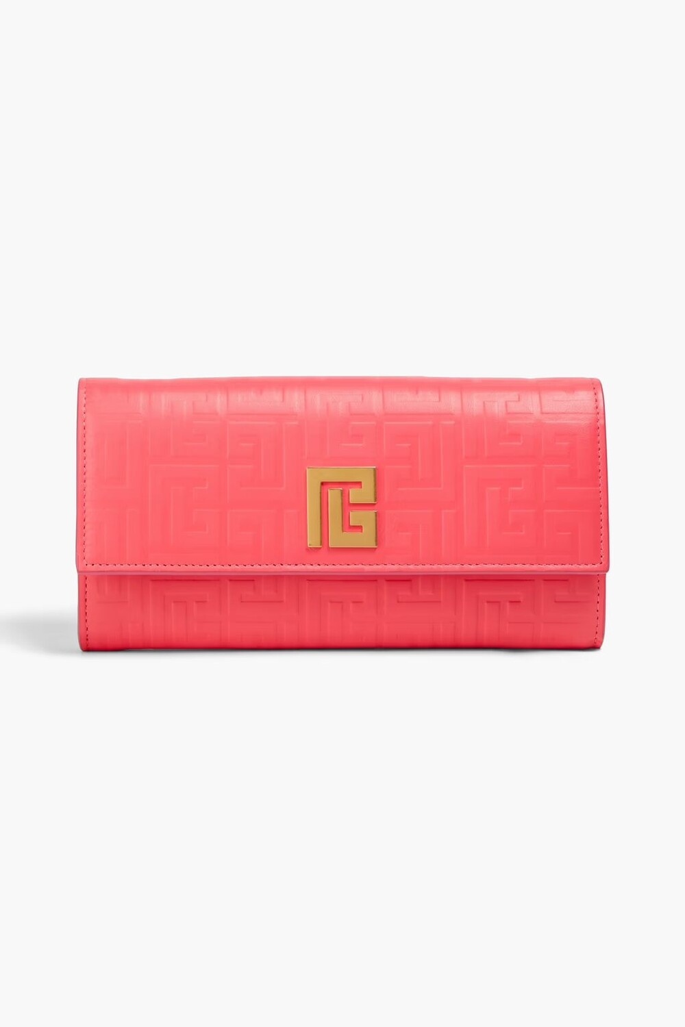 

Кожаный кошелек с тиснением Balmain, цвет Bubblegum