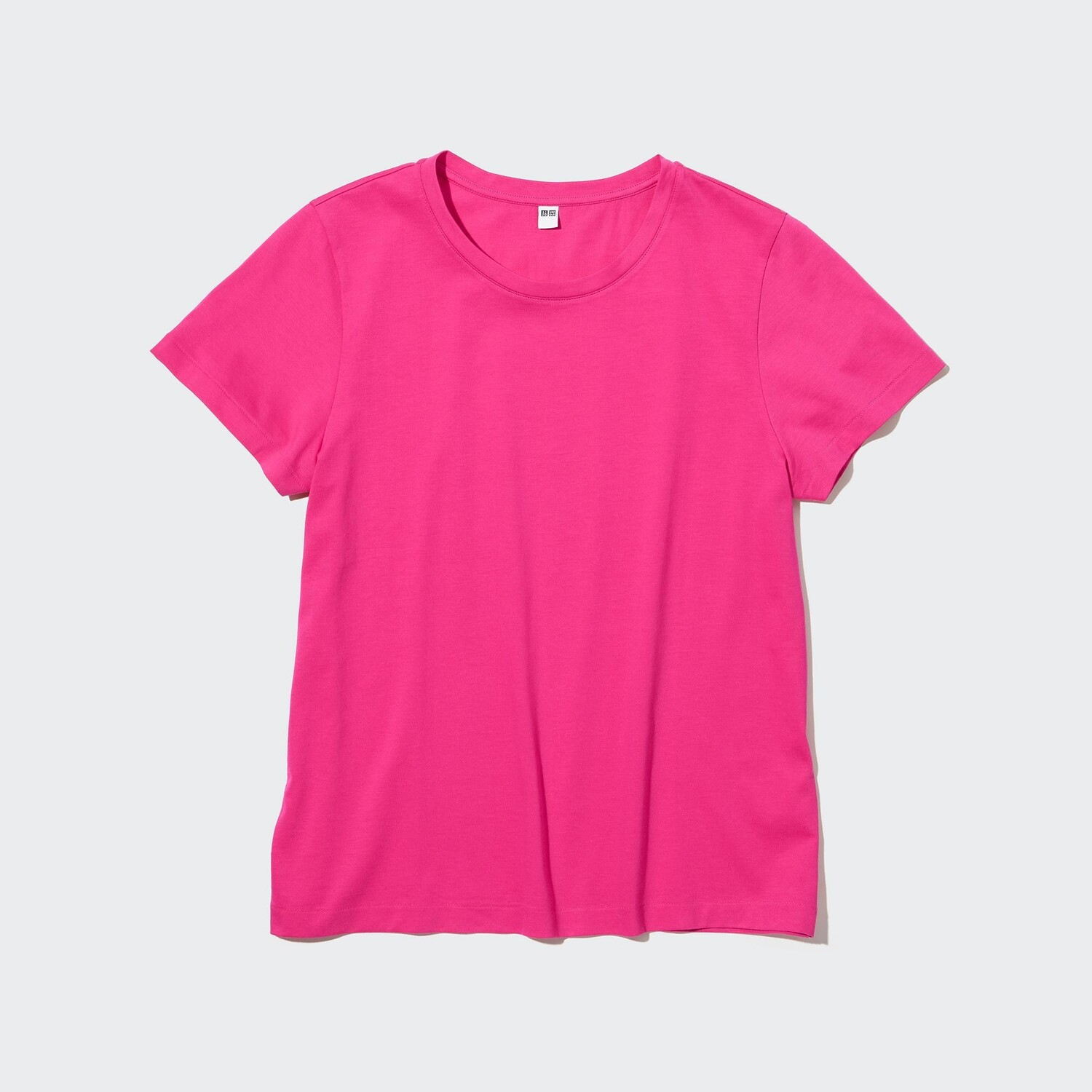 

Футболка Supima из хлопка с круглым вырезом (короткий рукав) UNIQLO, розовый