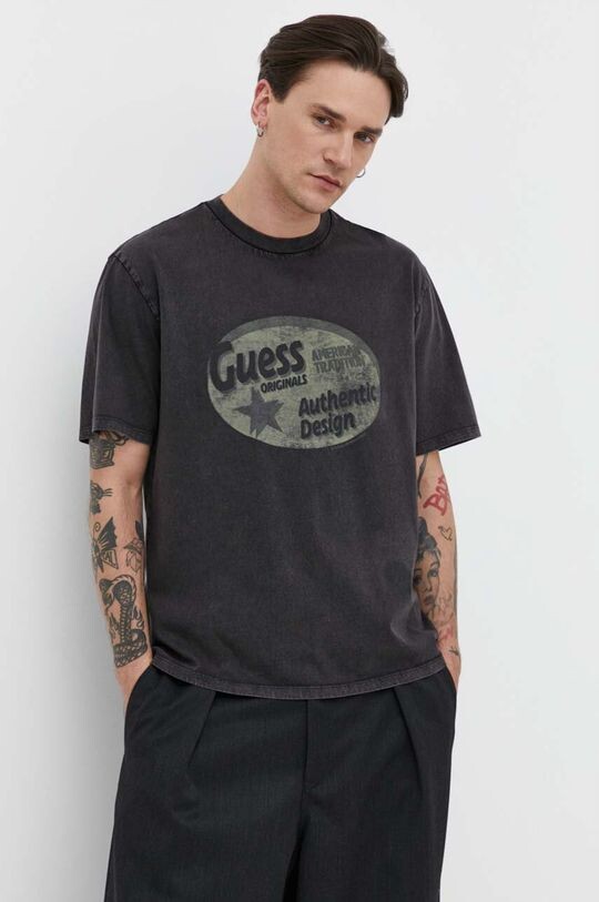 

Хлопковая футболка Guess Originals, черный