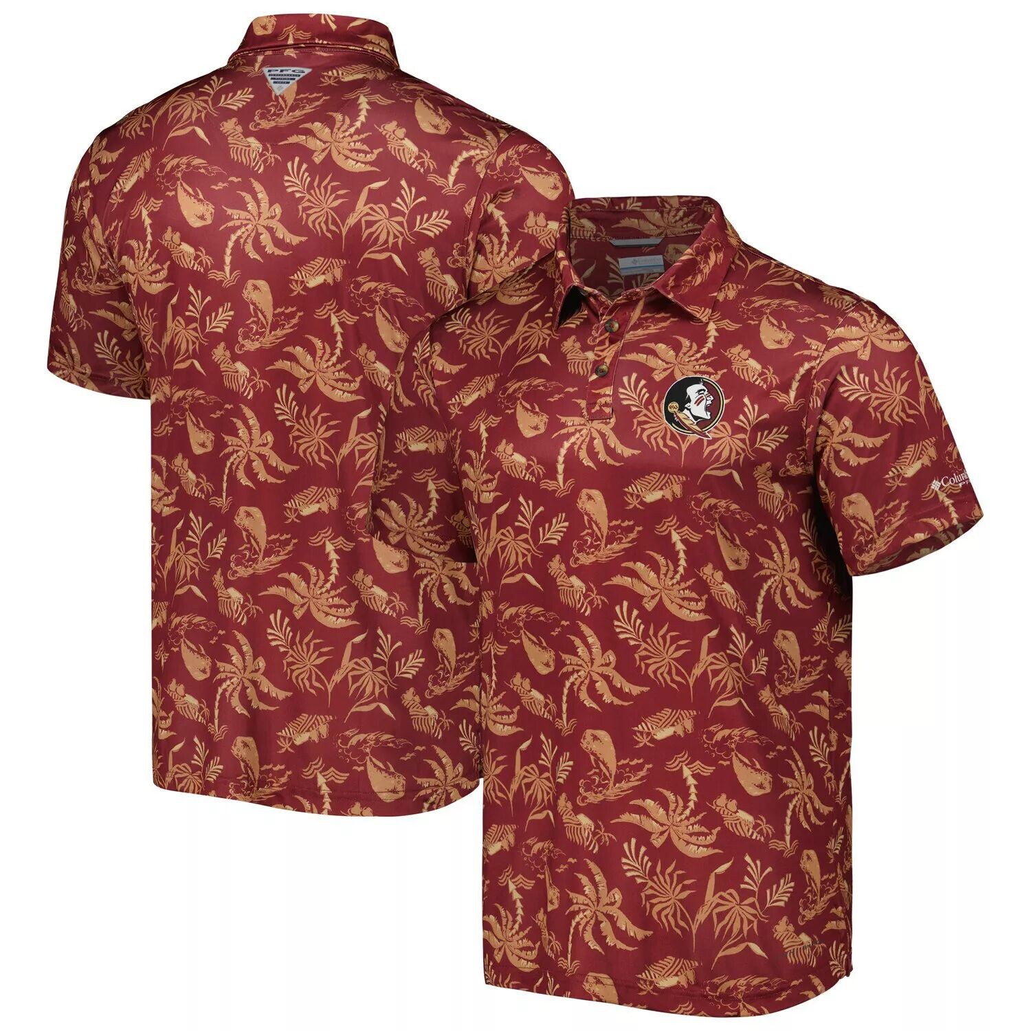 

Мужская футболка-поло Columbia Garnet Florida State Seminoles Super Terminal Tackle Omni-Shade