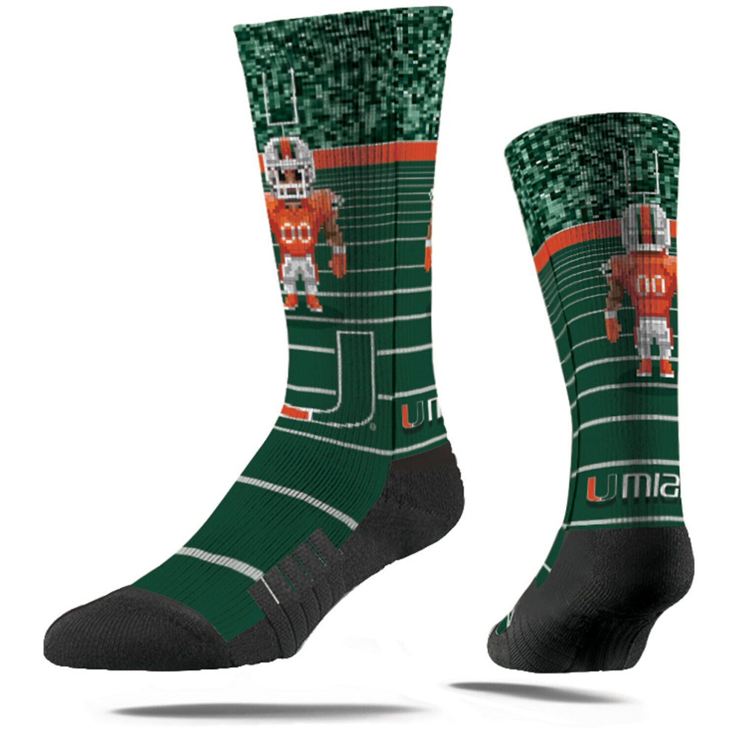 

Молодежные носки Strideline Miami Hurricanes 8-Bit Crew Unbranded