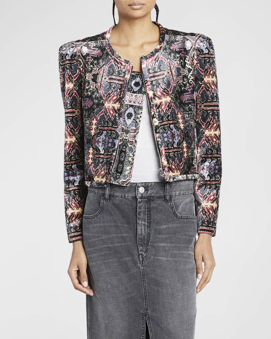 

Укороченная бархатная куртка Valian Isabel Marant, Серый