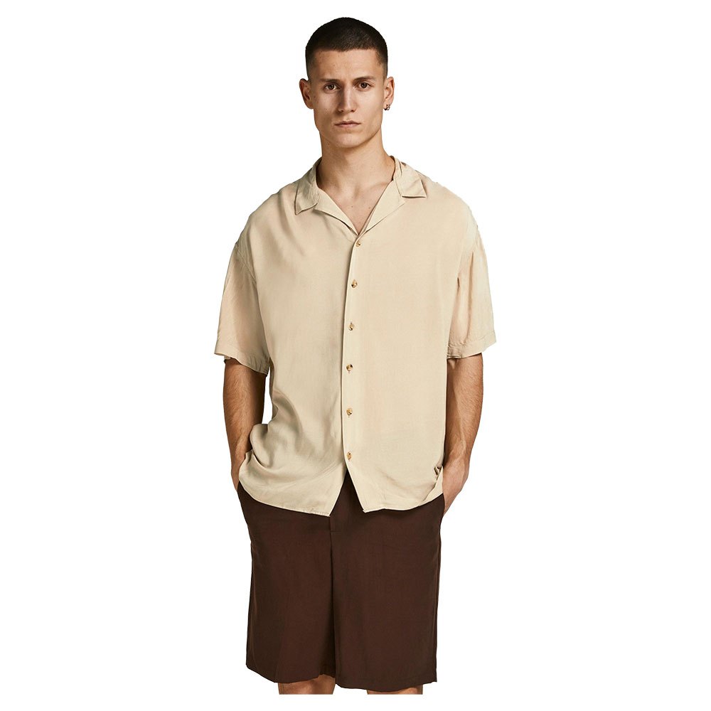 Рубашка с коротким рукавом Jack & Jones Tropic Resort, бежевый