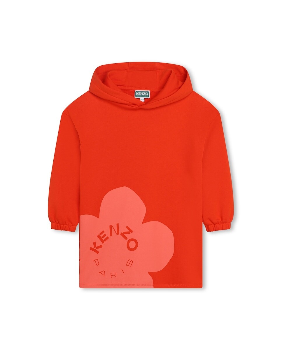 

Плюшевое платье для девочки с капюшоном Kenzo, белый