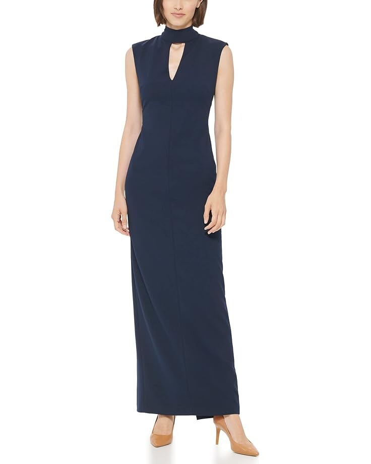 

Платье Calvin Klein Long Mock Neck with Tie Back, цвет Twilight