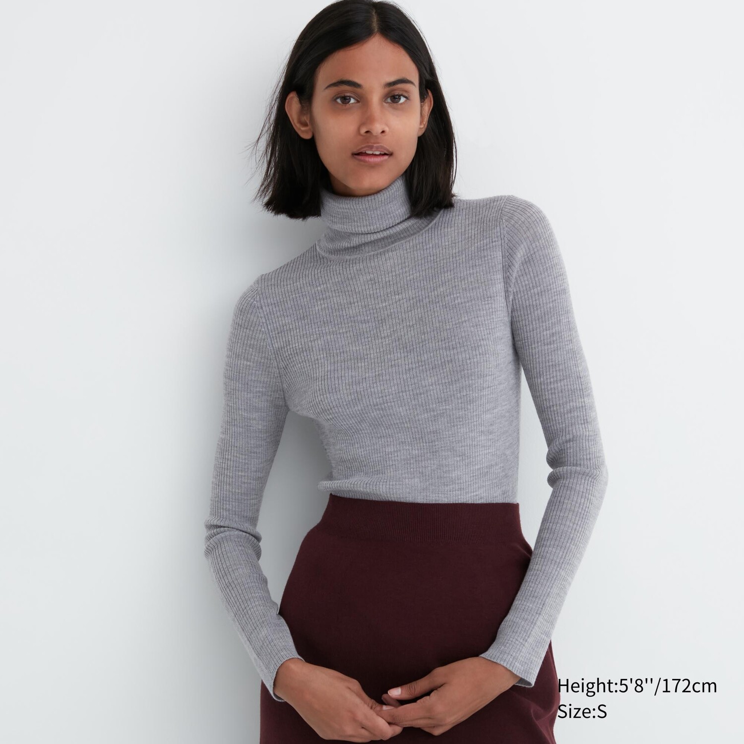 

Свитер Uniqlo женский из шерсти мериноса, серый
