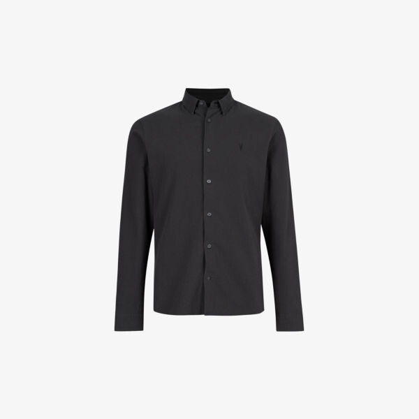 

Рубашка lovell узкого кроя из хлопка Allsaints, серый