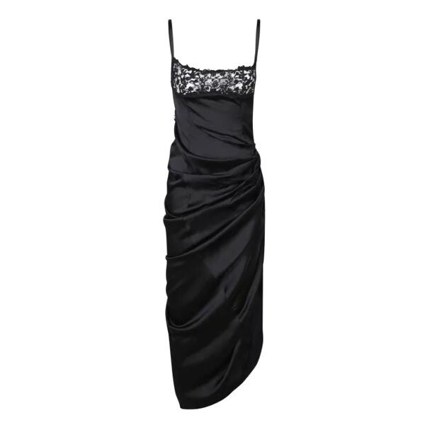 

Платье long asymmetric lingerie dress Jacquemus, черный