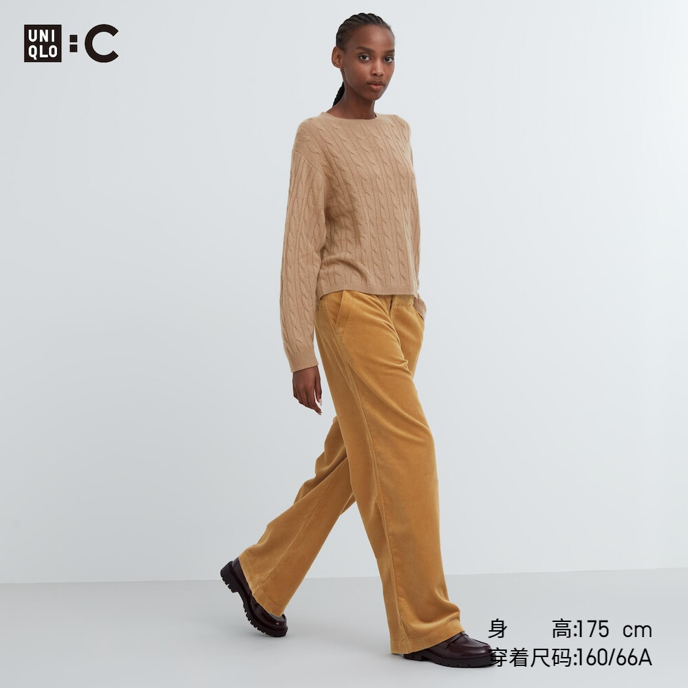 

Брюки Uniqlo широкие вельветовые, коричневый