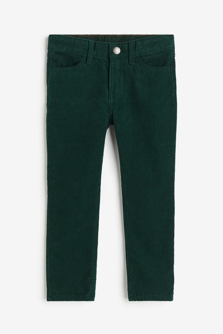 

Вельветовые брюки slim fit H&M, зеленый