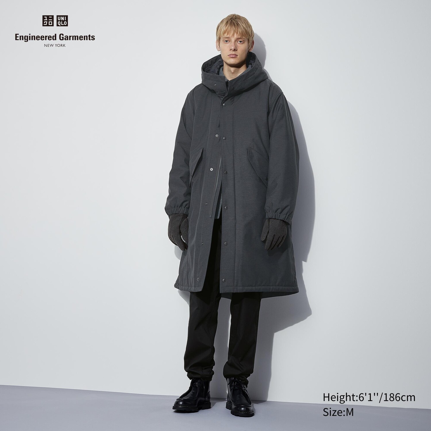 

Пальто UNIQLO heattech водооталкивающее, темно-серый