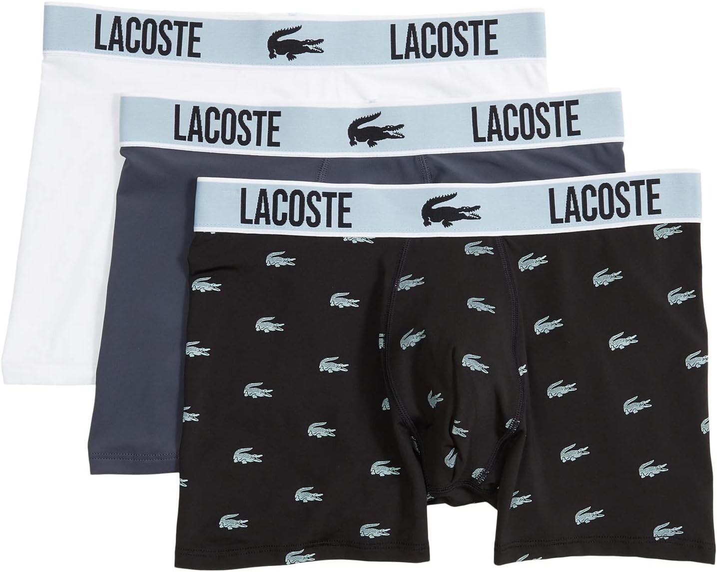 

Трусы 3-Pack All Over Print Active Microfiber Trunks Lacoste, цвет Black/Graphite/White