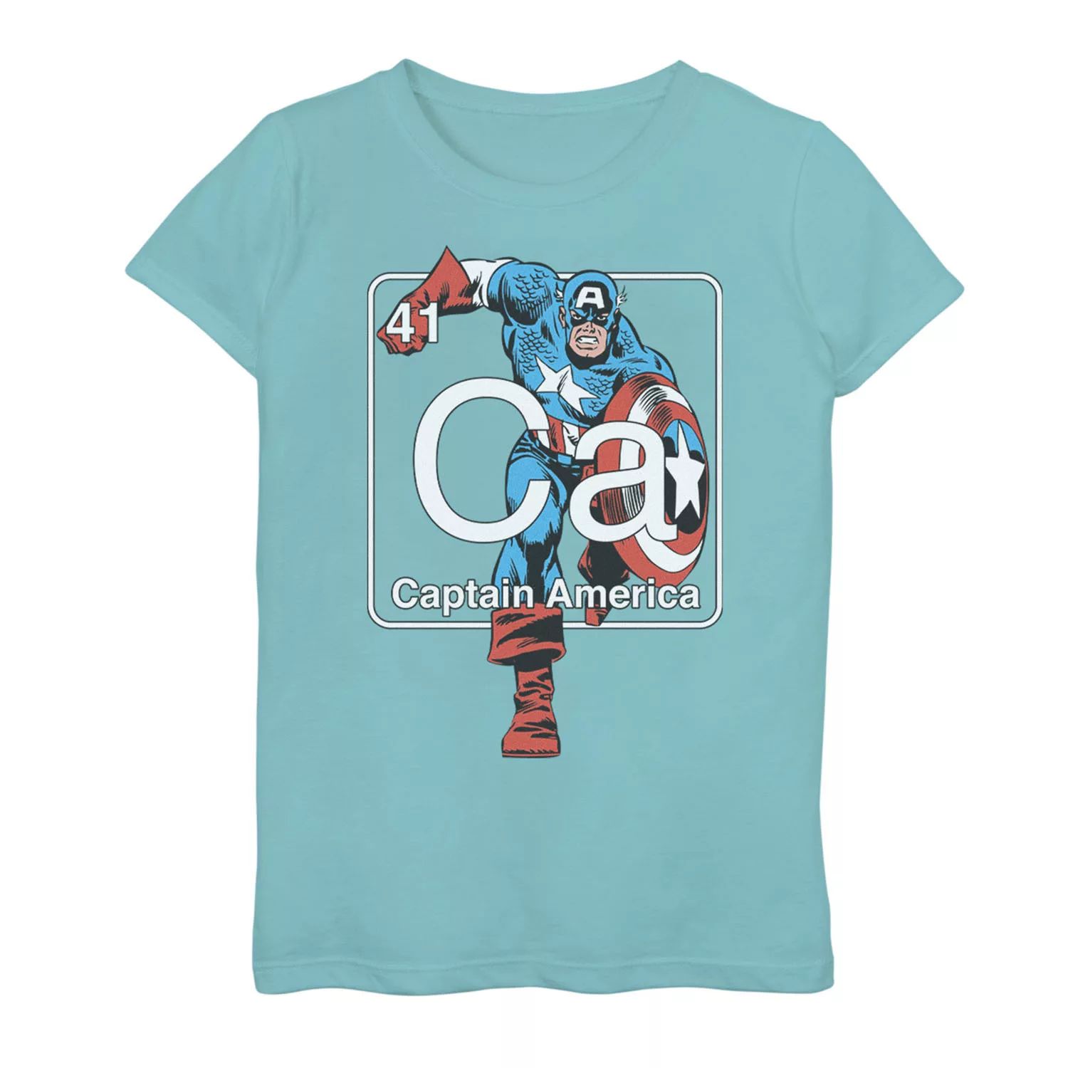 Футболка с элементами «Капитан Америка» для девочек 7–16 лет Licensed Character футболка marvel капитан америка с изображением бруклинского щита для девочек 7–16 лет licensed character
