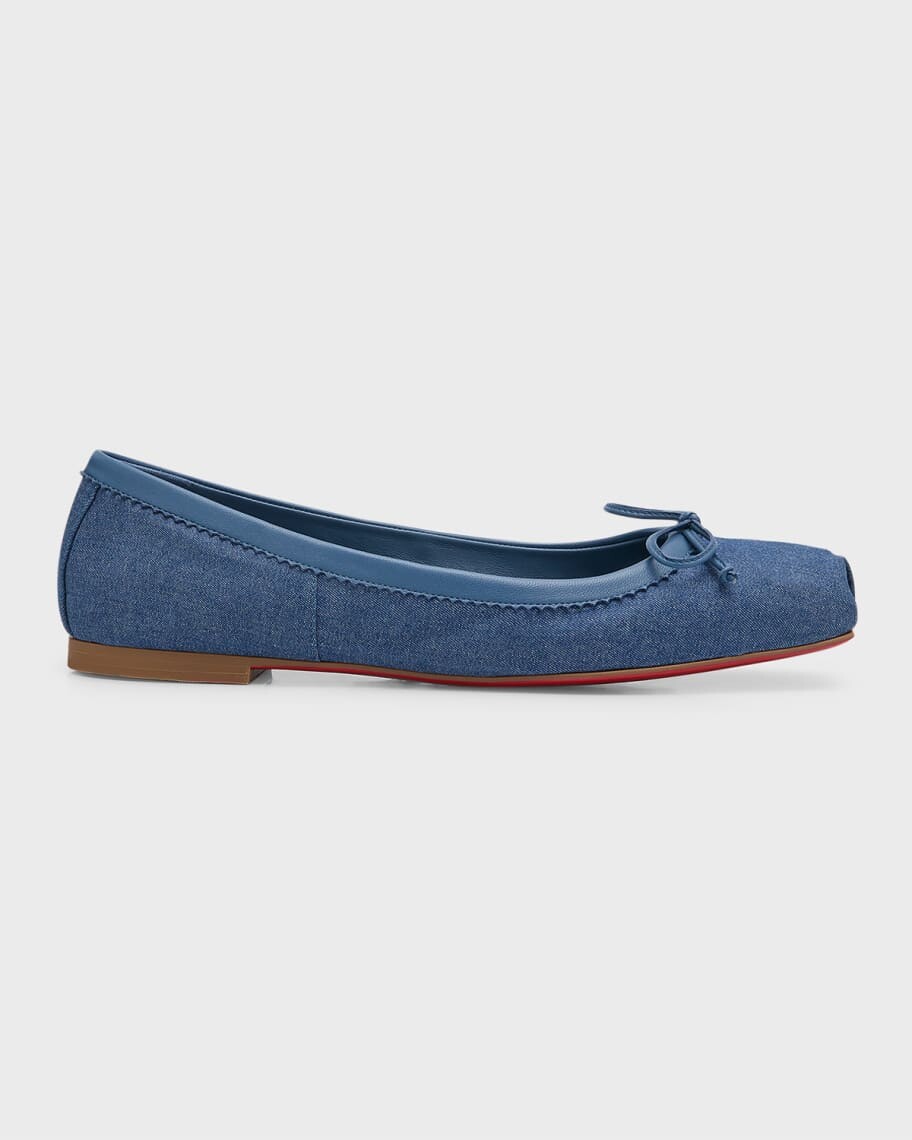 

Балетки Mamadrague из хлопка с красной подошвой Christian Louboutin