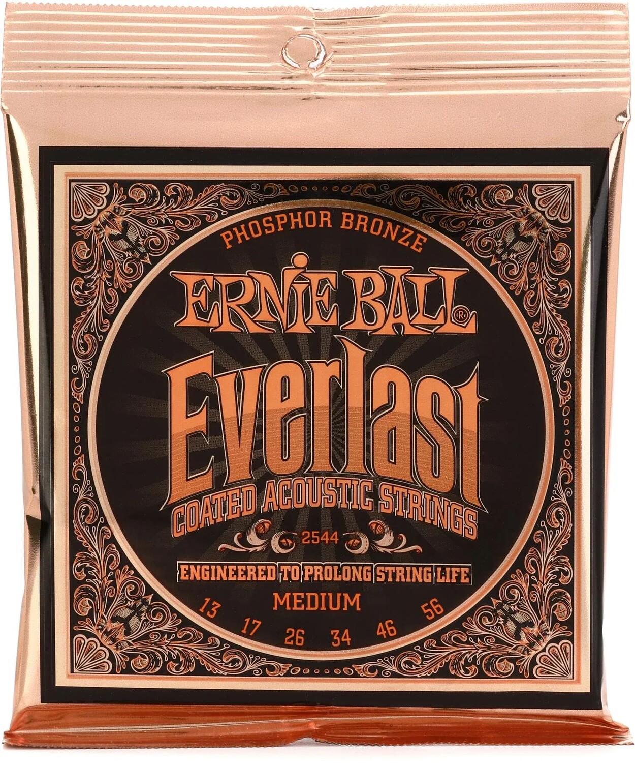 

Струны для акустической гитары Ernie Ball 2544 Everlast с покрытием из фосфористой бронзы — .013-.056, средние