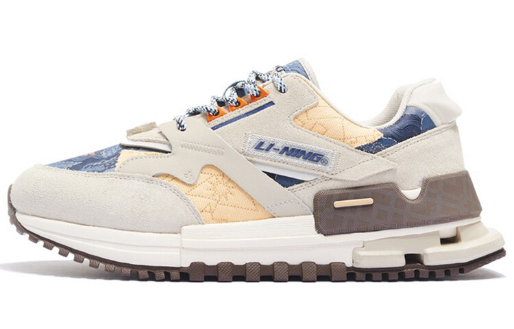 

LiNing 001 Lifestyle Shoes Men Low-top Oat Gray/twilight Indigo
