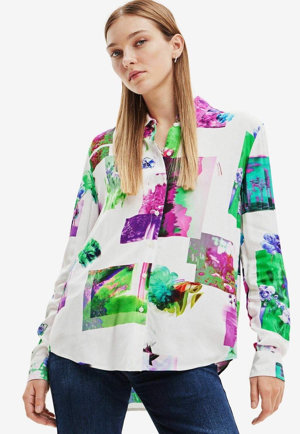 

Рубашка Desigual с принтом, белый