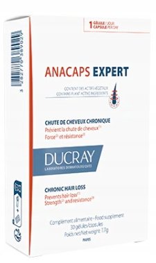 Ducray, Anacaps Expert, волосы, кожа, ногти, 30 капсул Pierre Fabre ducray anacaps progressive для волос капсулы 30 шт