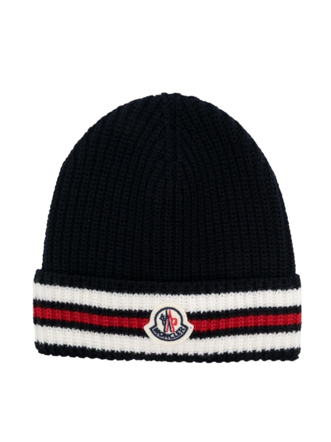 

Moncler Enfant шапка бини с нашивкой-логотипом, синий