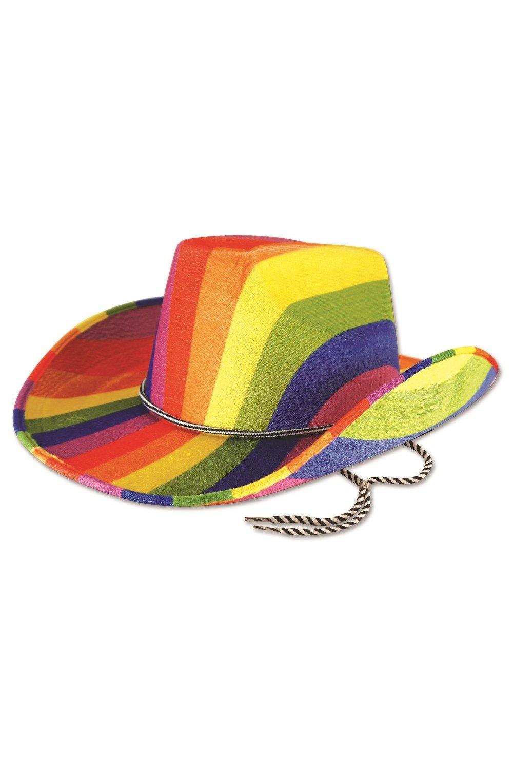 Радужная ковбойская шляпа Bristol Novelty, мультиколор ковбойская шляпа с перьями шляпа невесты ковбойская шляпа для девичника искусственная шляпа для невесты ковбойская шляпа для дискотеки