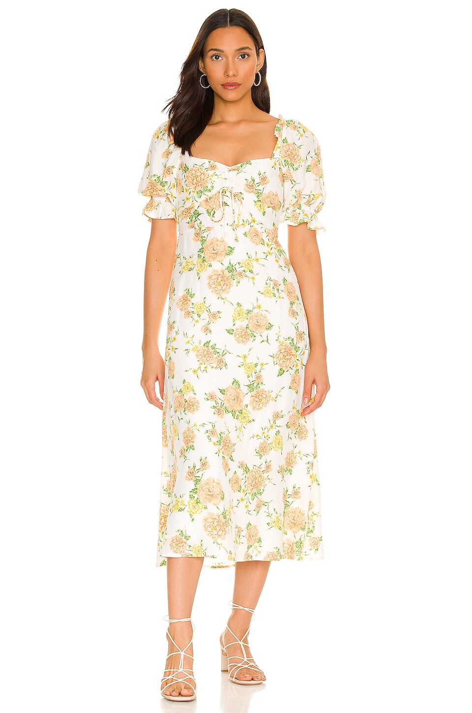 

Платье миди FAITHFULL THE BRAND X REVOLVE Lennox, цвет Velma Floral Peach