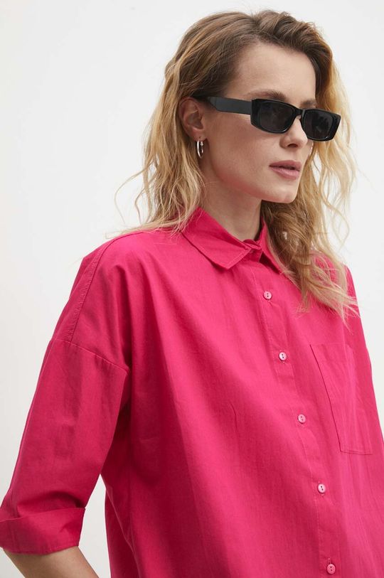 Хлопчатобумажную рубашку Answear Lab, розовый хлопчатобумажную рубашку answear lab белый