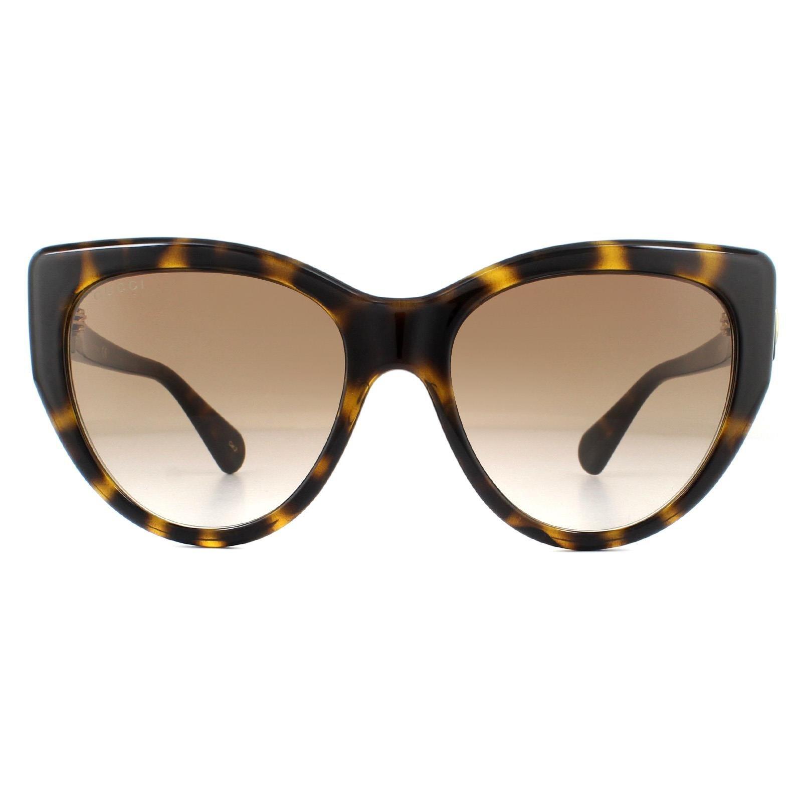 Темные гаванно-коричневые солнцезащитные очки «кошачий глаз» с градиентом Gucci, коричневый