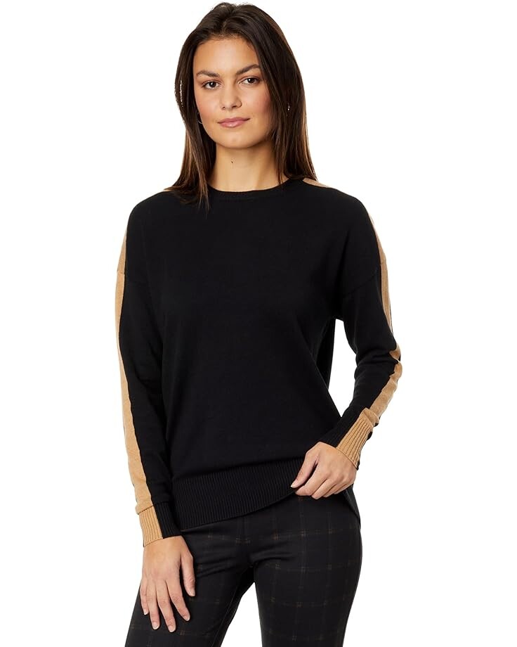

Свитер Elliott Lauren Game On Crew Neck Sweater w/ Stripe On Sleeve, цвет Camel/Black