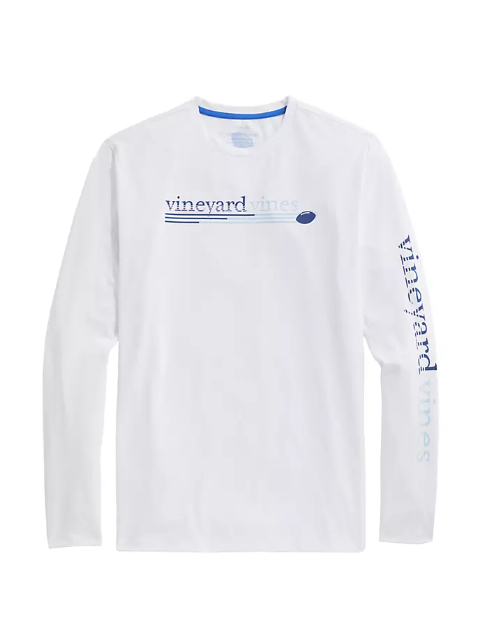 

Футболка с длинными рукавами и логотипом Fast Throw Football Vineyard Vines, цвет white cap